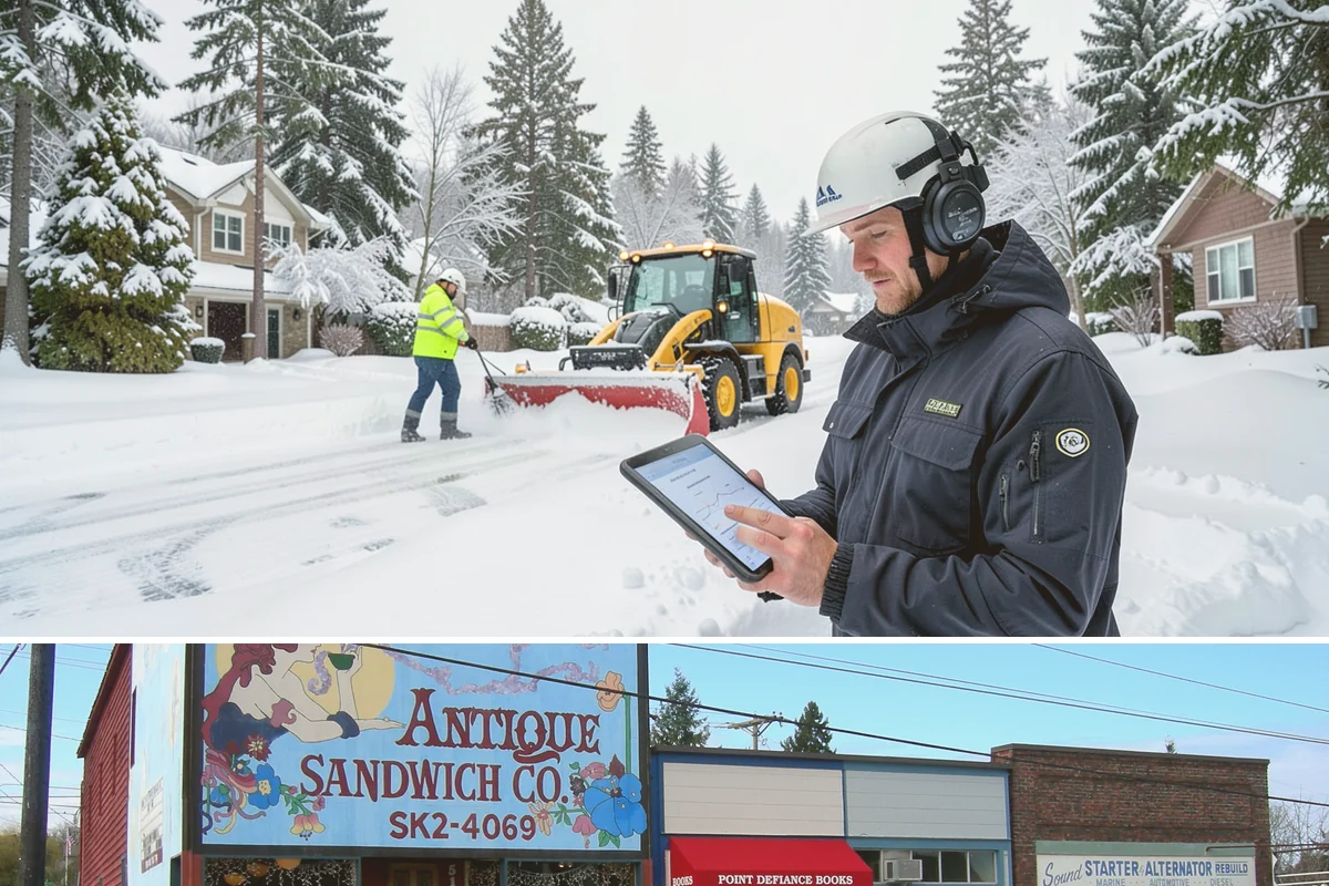 Snow Marker Installation in Ruston, Pierce County, WA - Markers go in during the dry weeks of autumn and come out in March once lowland freeze risk has clearly ended.