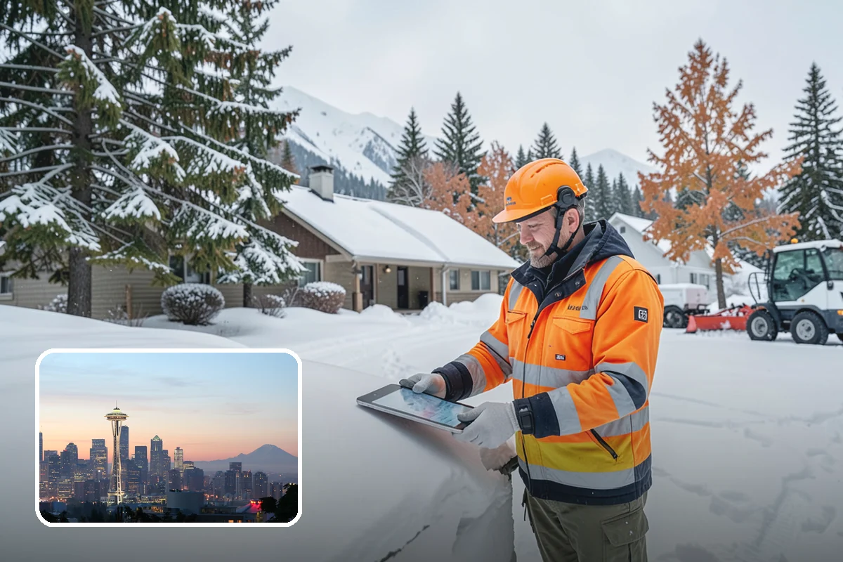 Snow Marker Installation in Seattle, King County, WA - Prevents blade damage to curbs, sprinkler heads, and landscaping