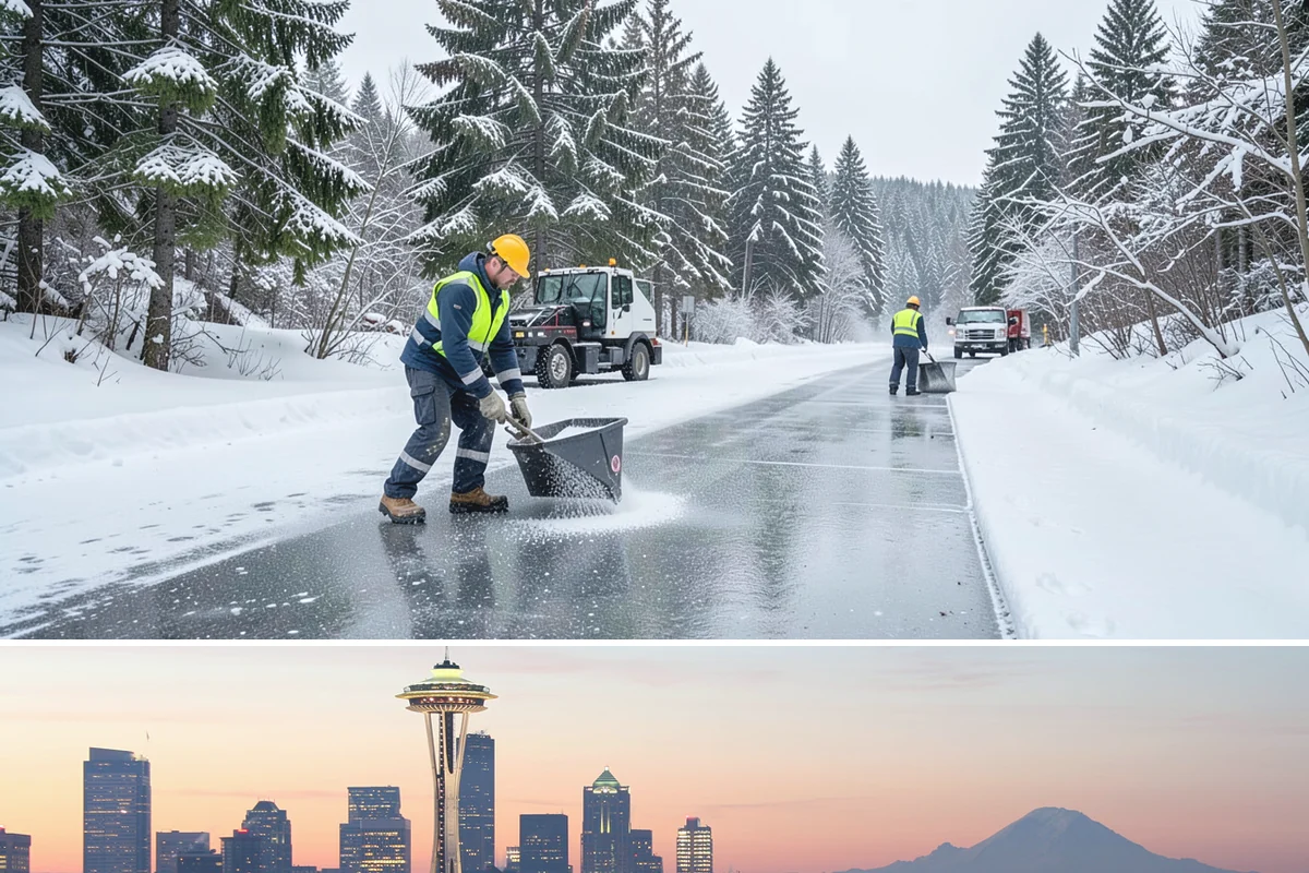 Snow Marker Installation in Seattle, King County, WA - Markers go in during the dry weeks of autumn and come out in March once lowland freeze risk has clearly ended.