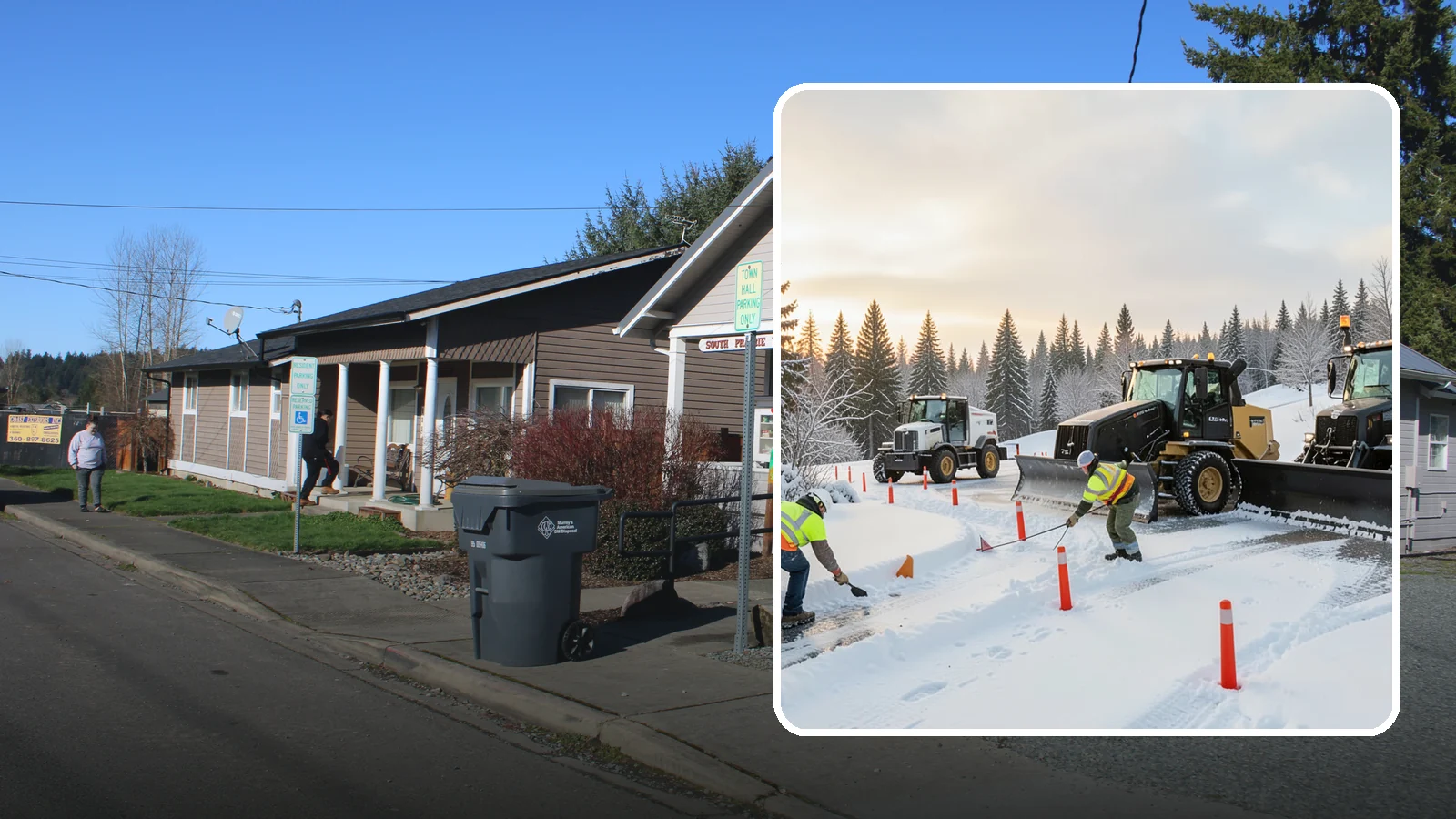 Snow Marker Installation in South Prairie, Pierce County, WA - We plant snow markers along your driveway edges, islands, and hidden features so plows work fast and damage nothing when snow...