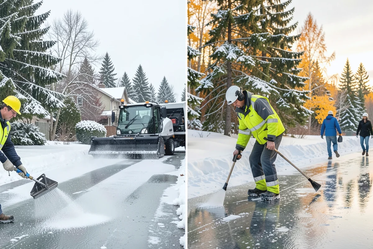 Snow Marker Installation in South Prairie, Pierce County, WA - We identify pavement edges and vulnerable features with you on-site