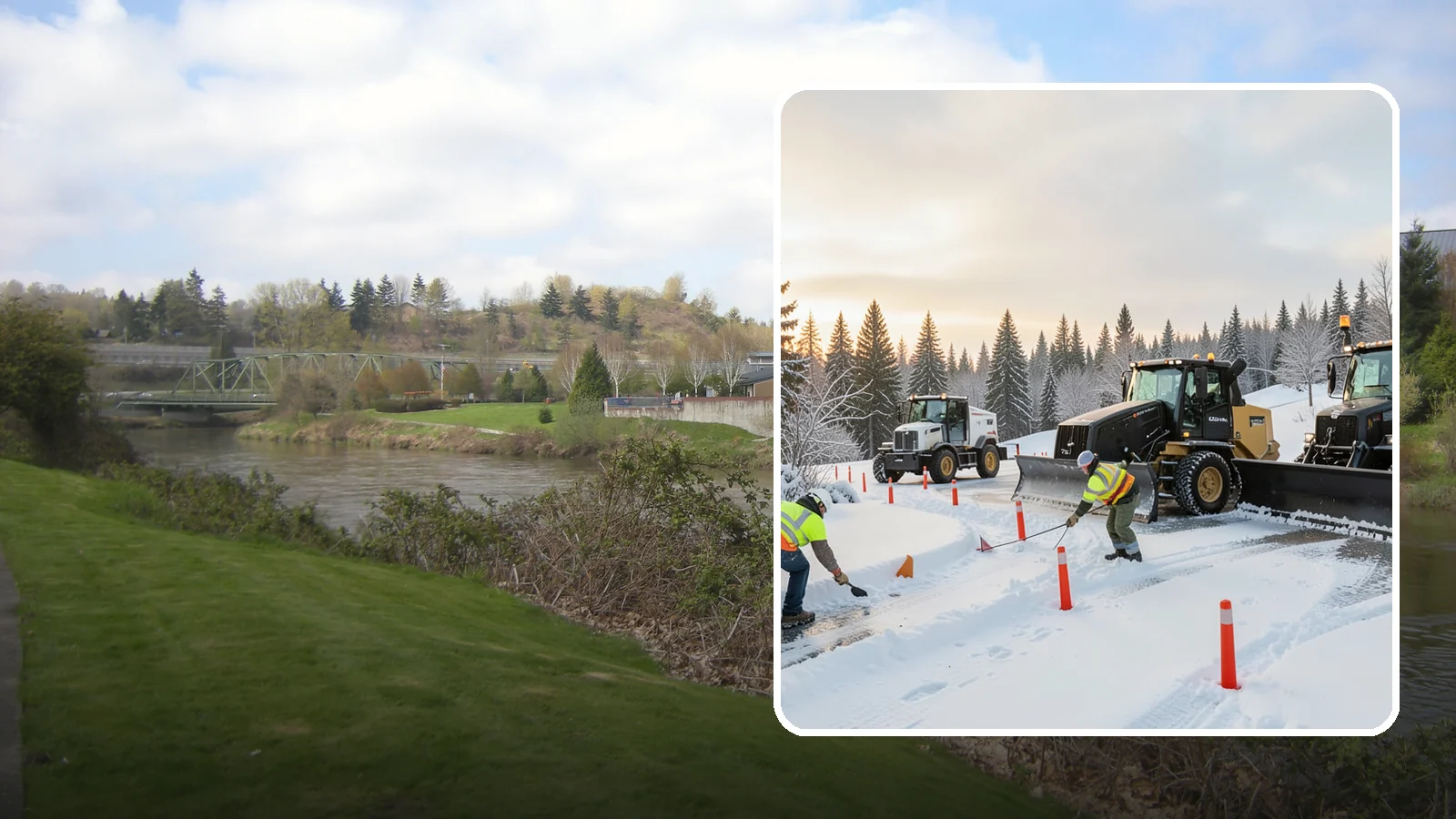Snow Marker Installation in Tukwila, King County, WA - We plant snow markers along your driveway edges, islands, and hidden features so plows work fast and damage nothing when snow...