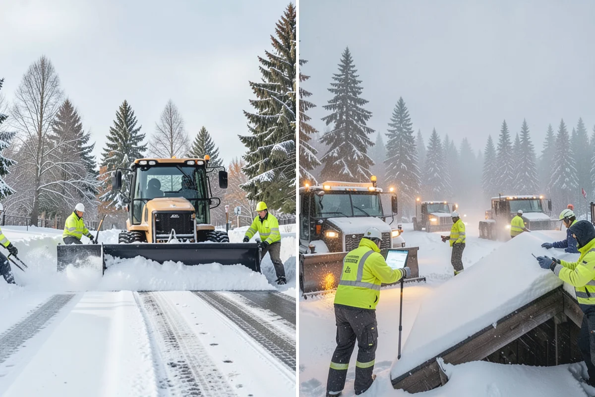 Snow Marker Installation in Wilkeson, Pierce County, WA - We identify pavement edges and vulnerable features with you on-site