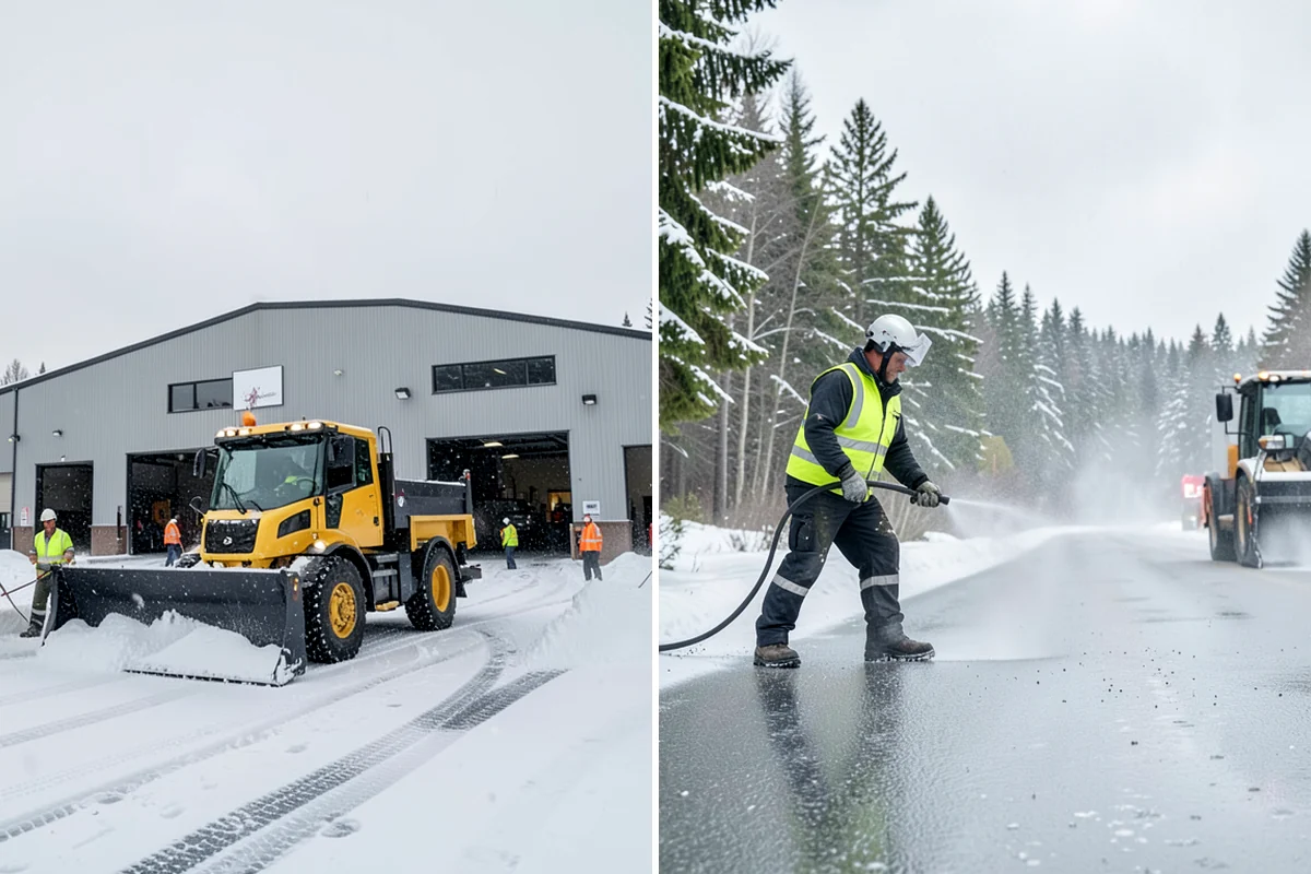 Snow Melter Service in Enumclaw, King County, WA - Position the melter near piled snow and a drainage outlet