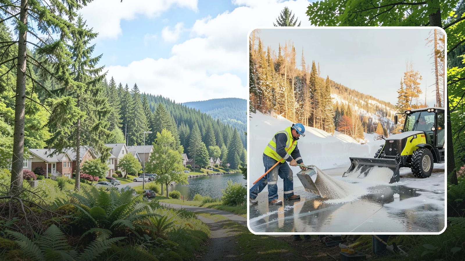 Snow Melter Service in Lake Forest Park, King County, WA - Our snow melters convert piled snow to water on site, eliminating hauling on space-limited properties.