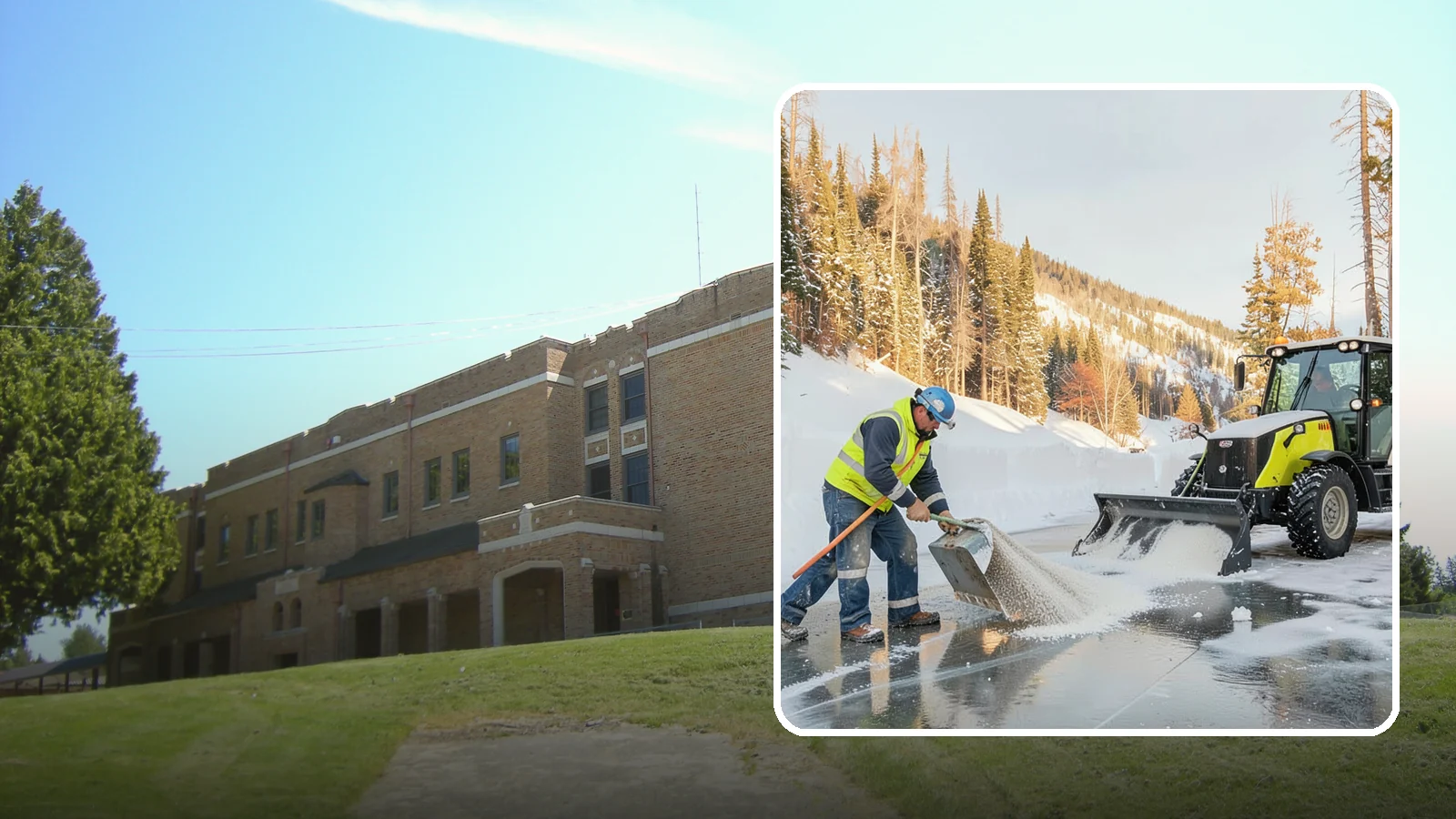 Snow Melter Service in Maple Valley, King County, WA - Our snow melters convert piled snow to water on site, eliminating hauling on space-limited properties.