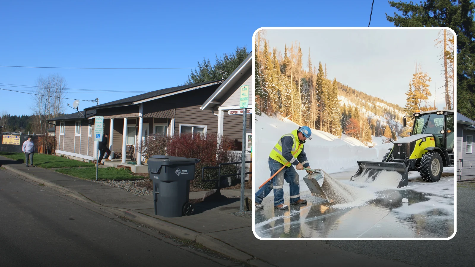 Snow Melter Service in South Prairie, Pierce County, WA - Our snow melters convert piled snow to water on site, eliminating hauling on space-limited properties.