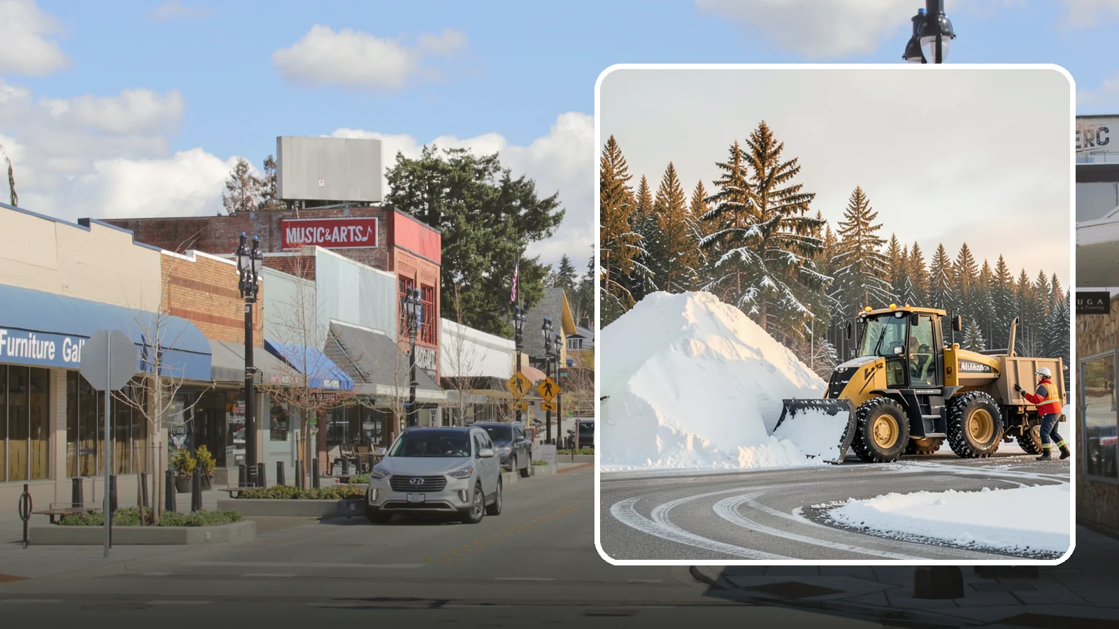 Snow Pile Management in Bothell, King County, WA - We manage existing snow piles over the season so they never become a hazard or an obstruction.