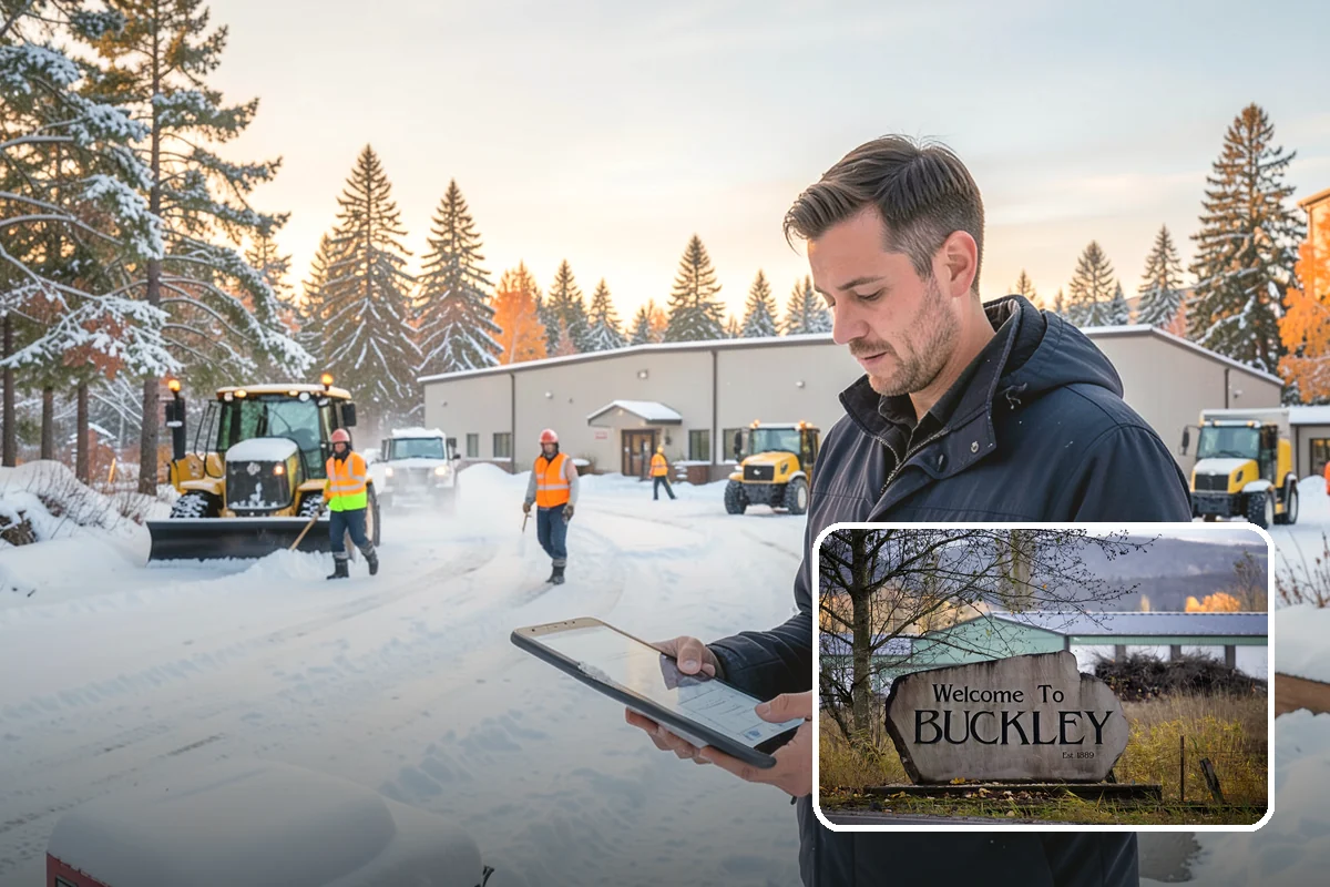Snow Pile Management in Buckley, Pierce County, WA - Keeps piles from blocking sightlines and access