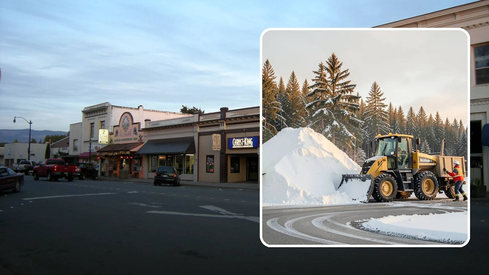 Snow Pile Management in Burlington, Skagit County, WA - We manage existing snow piles over the season so they never become a hazard or an obstruction.