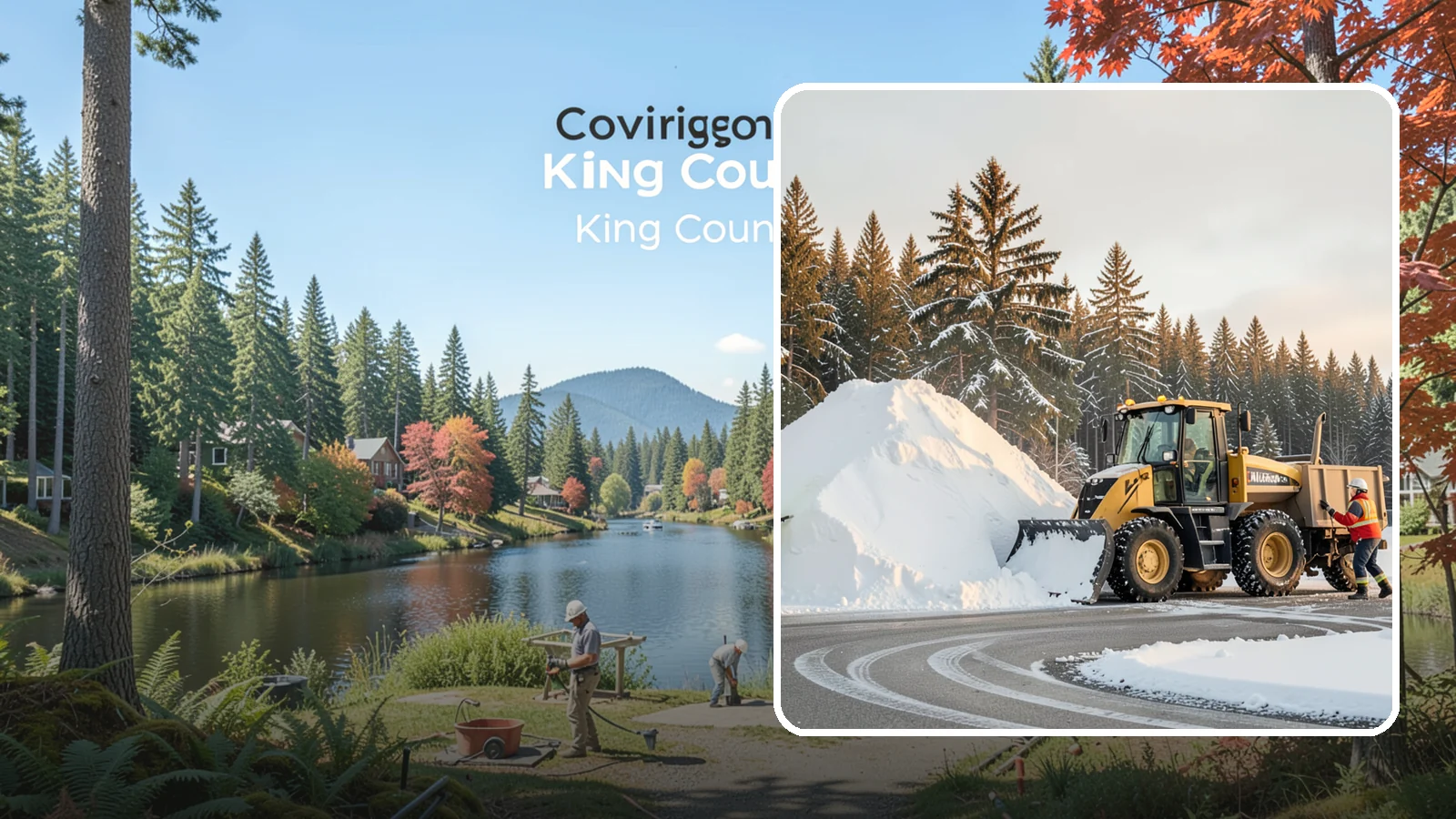 Snow Pile Management in Covington, King County, WA - We manage existing snow piles over the season so they never become a hazard or an obstruction.