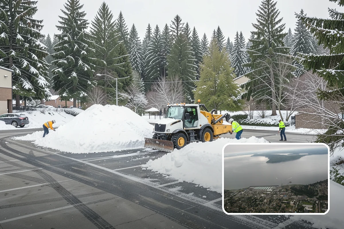 Snow Pile Management in Des Moines, King County, WA - Keeps piles from blocking sightlines and access