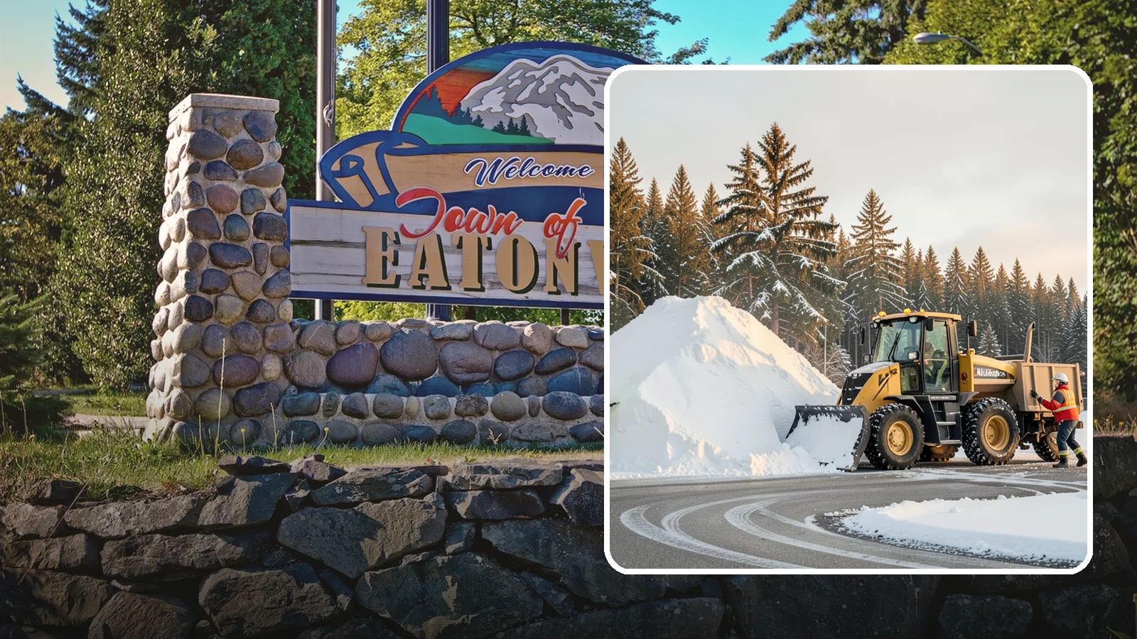 Snow Pile Management in Eatonville, Pierce County, WA - We manage existing snow piles over the season so they never become a hazard or an obstruction.