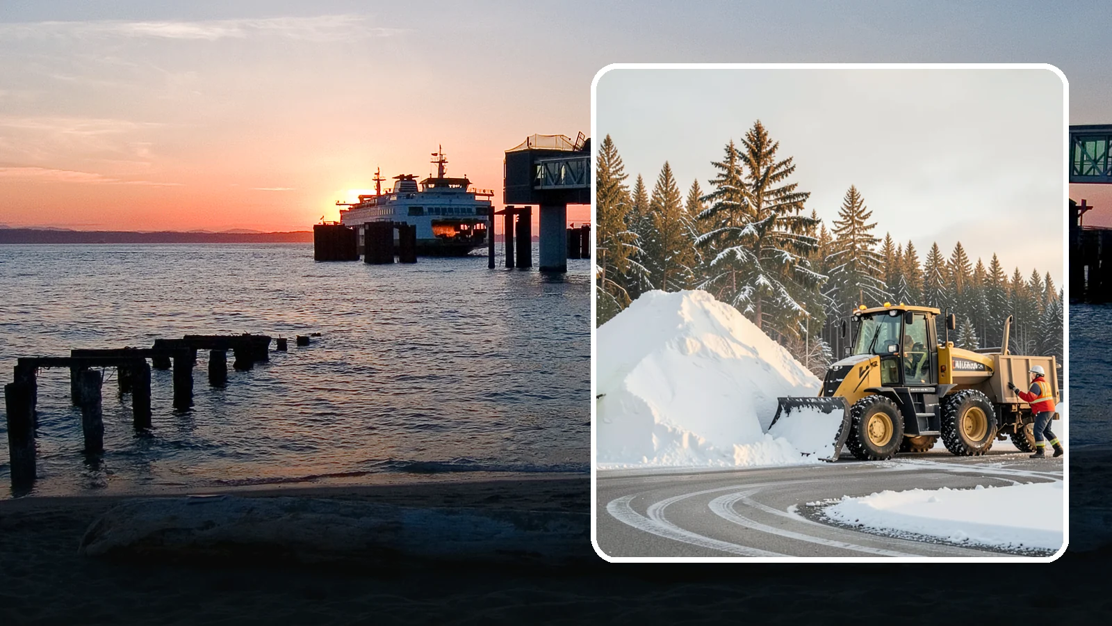 Snow Pile Management in Edmonds, Snohomish County, WA - We manage existing snow piles over the season so they never become a hazard or an obstruction.