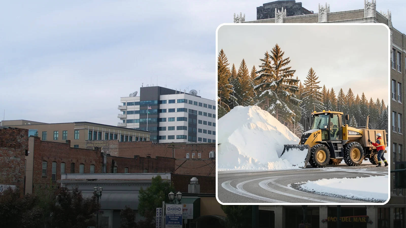 Snow Pile Management in Everett, Snohomish County, WA - We manage existing snow piles over the season so they never become a hazard or an obstruction.