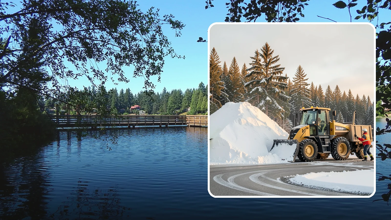 Snow Pile Management in Federal Way, King County, WA - We manage existing snow piles over the season so they never become a hazard or an obstruction.