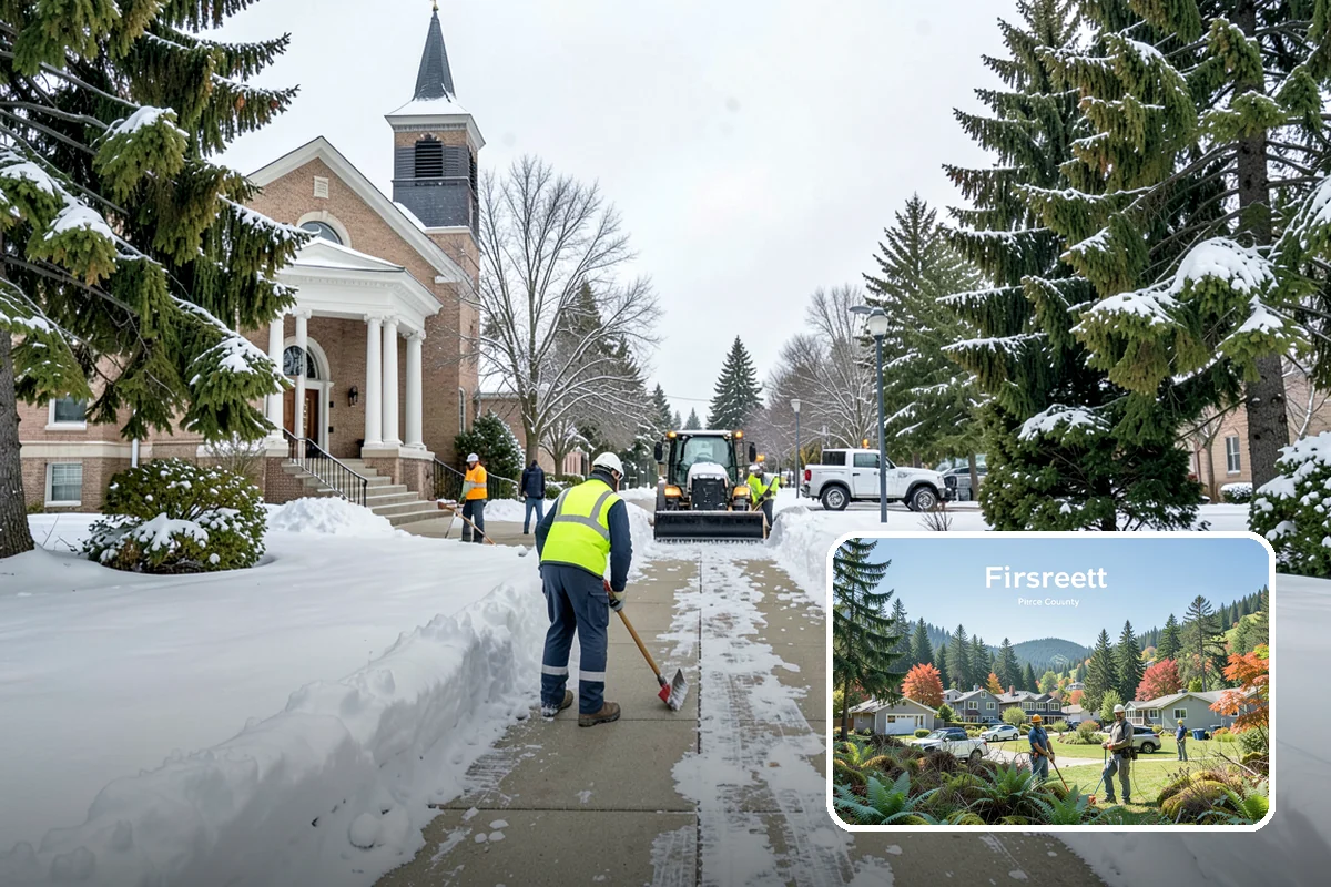 Snow Pile Management in Fircrest, Pierce County, WA - Keeps piles from blocking sightlines and access