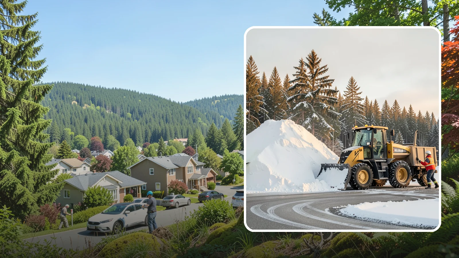 Snow Pile Management in Index, Snohomish County, WA - We manage existing snow piles over the season so they never become a hazard or an obstruction.