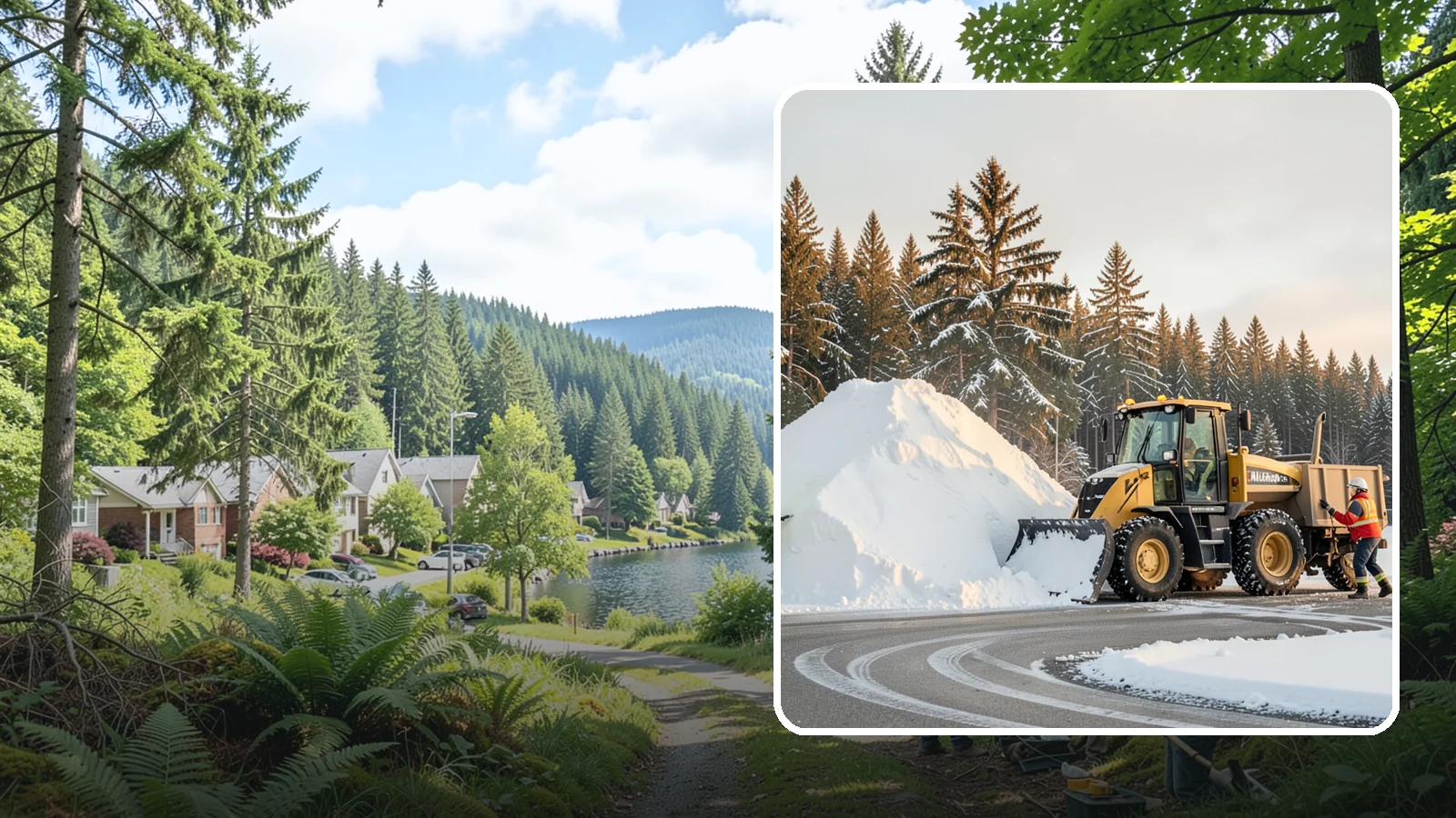Snow Pile Management in Lake Forest Park, King County, WA - We manage existing snow piles over the season so they never become a hazard or an obstruction.