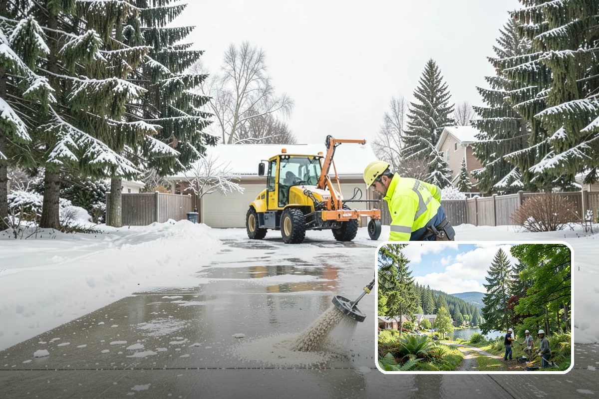 Snow Pile Management in Lake Forest Park, King County, WA - Keeps piles from blocking sightlines and access