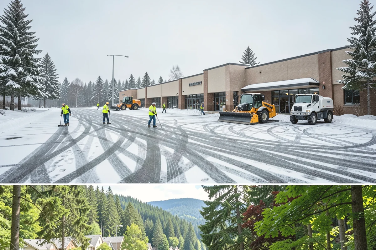 Snow Pile Management in Lake Forest Park, King County, WA - Snow pile management runs across the full winter as piles accumulate, shift, and eventually exceed a property's storage capacity.