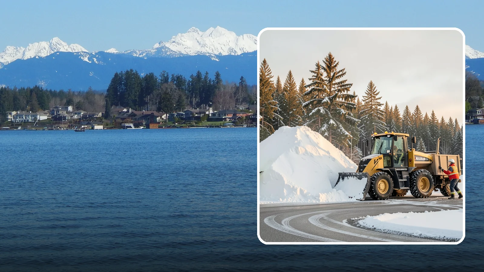 Snow Pile Management in Lake Stevens, Snohomish County, WA - We manage existing snow piles over the season so they never become a hazard or an obstruction.
