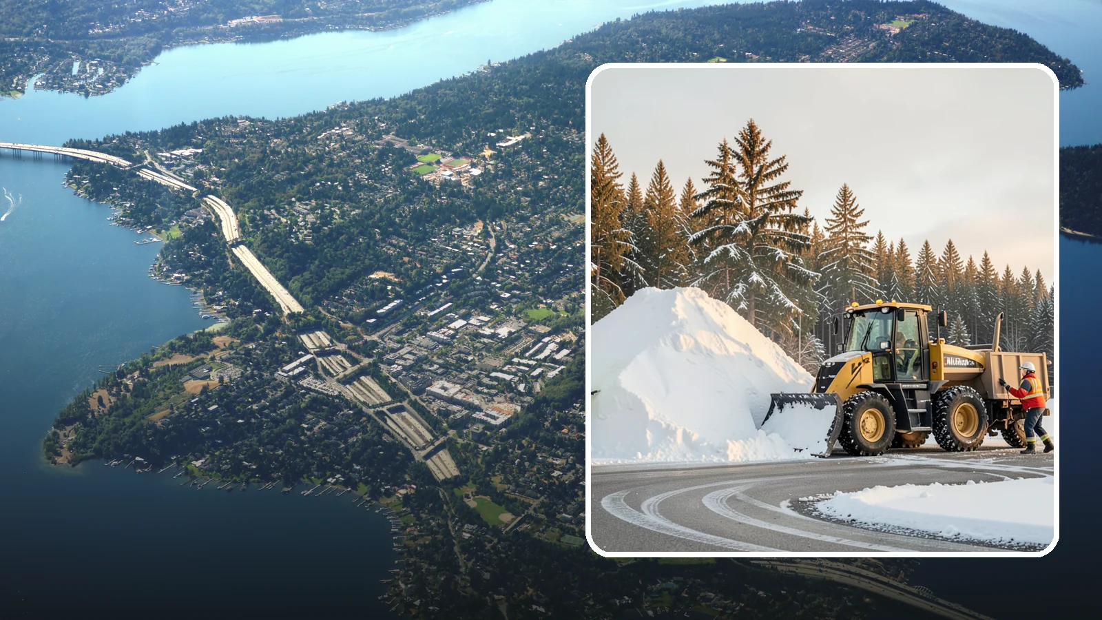 Snow Pile Management in Mercer Island, King County, WA - We manage existing snow piles over the season so they never become a hazard or an obstruction.