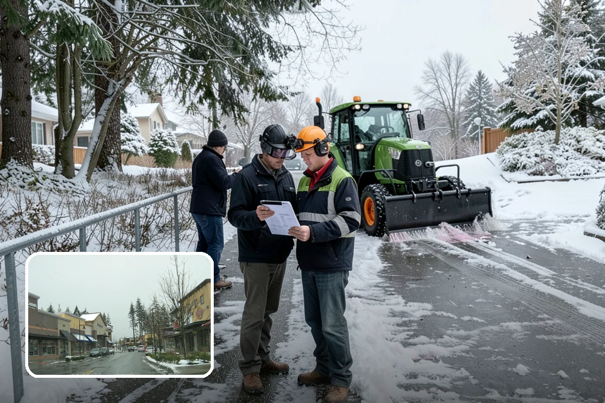 Snow Pile Management in Mill Creek, Snohomish County, WA - Keeps piles from blocking sightlines and access