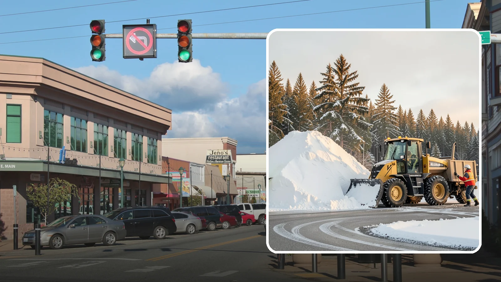 Snow Pile Management in Monroe, Snohomish County, WA - We manage existing snow piles over the season so they never become a hazard or an obstruction.