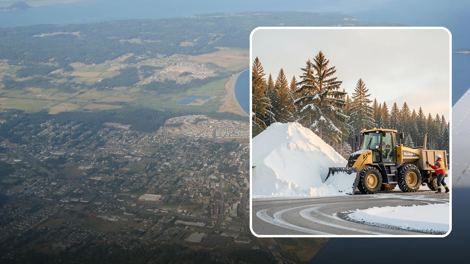 Snow Pile Management in Oak Harbor, Island County, WA - We manage existing snow piles over the season so they never become a hazard or an obstruction.