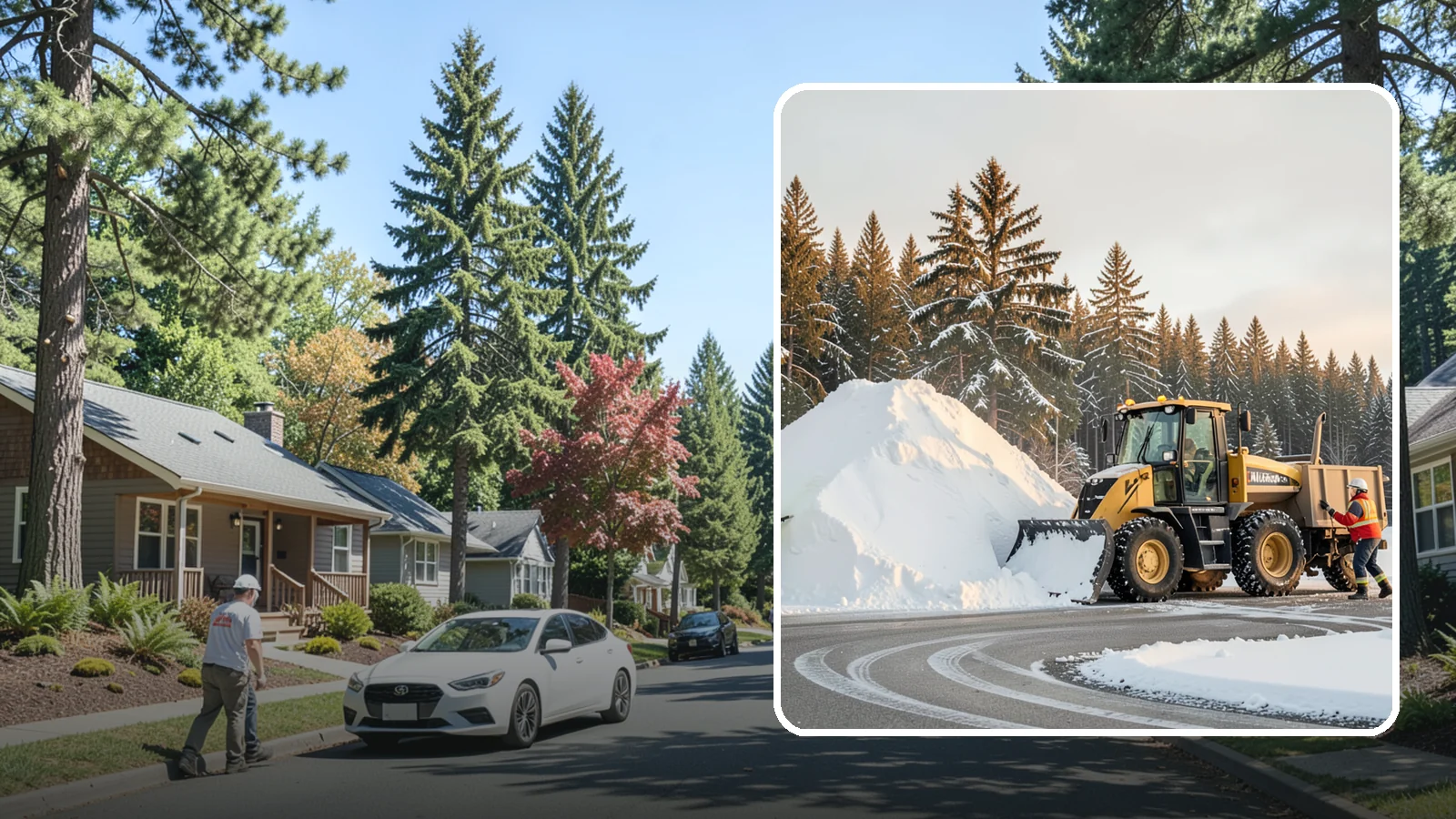 Snow Pile Management in Orting, Pierce County, WA - We manage existing snow piles over the season so they never become a hazard or an obstruction.