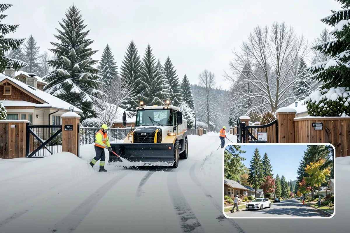 Snow Pile Management in Orting, Pierce County, WA - Keeps piles from blocking sightlines and access