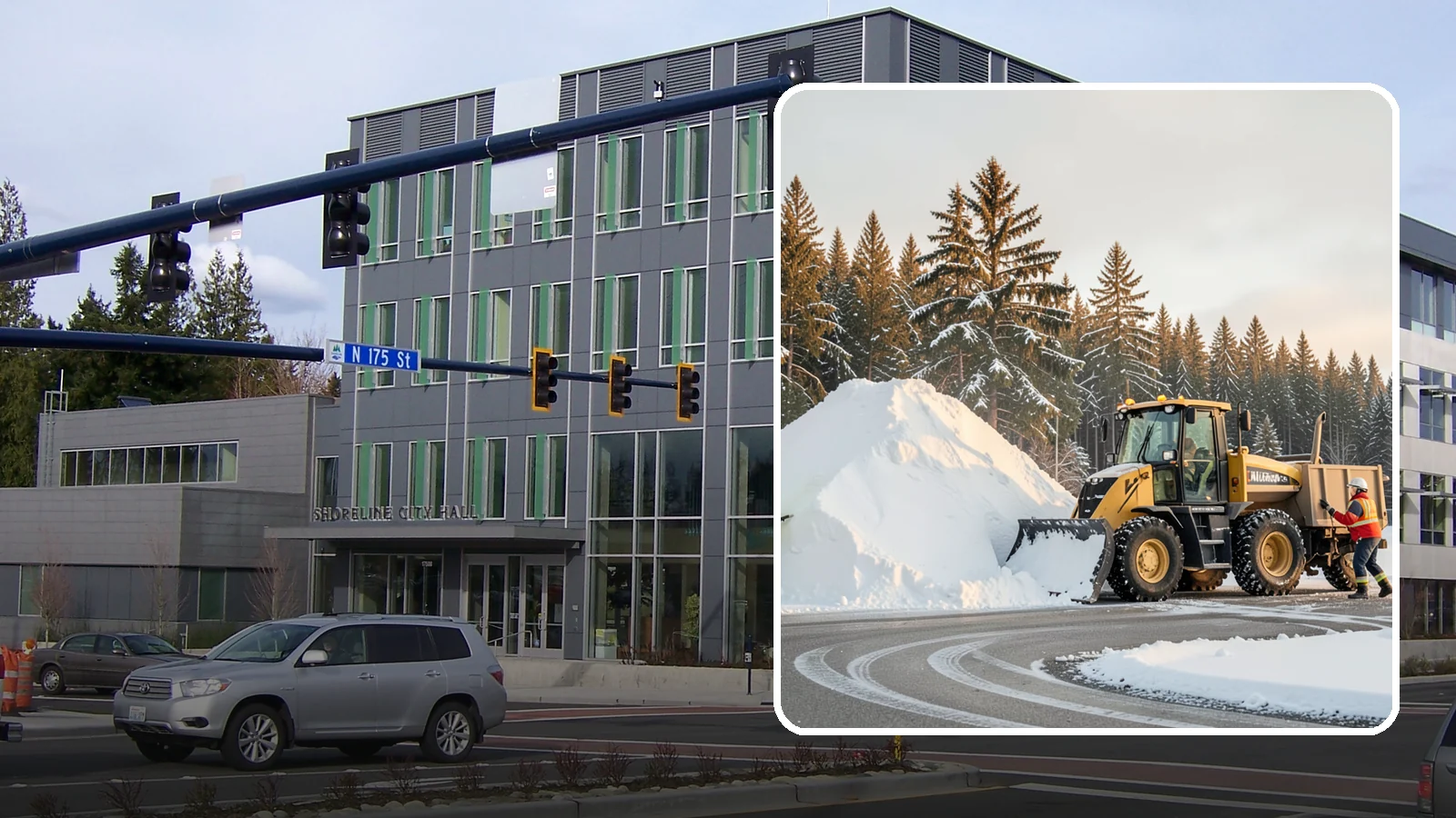 Snow Pile Management in Shoreline, King County, WA - We manage existing snow piles over the season so they never become a hazard or an obstruction.