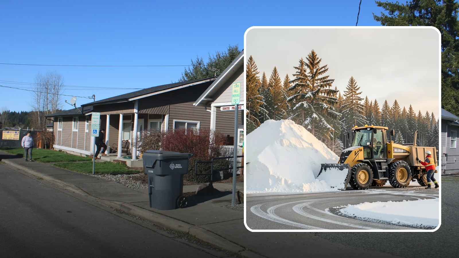Snow Pile Management in South Prairie, Pierce County, WA - We manage existing snow piles over the season so they never become a hazard or an obstruction.
