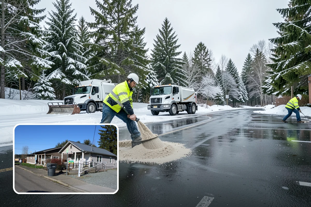 Snow Pile Management in South Prairie, Pierce County, WA - Keeps piles from blocking sightlines and access