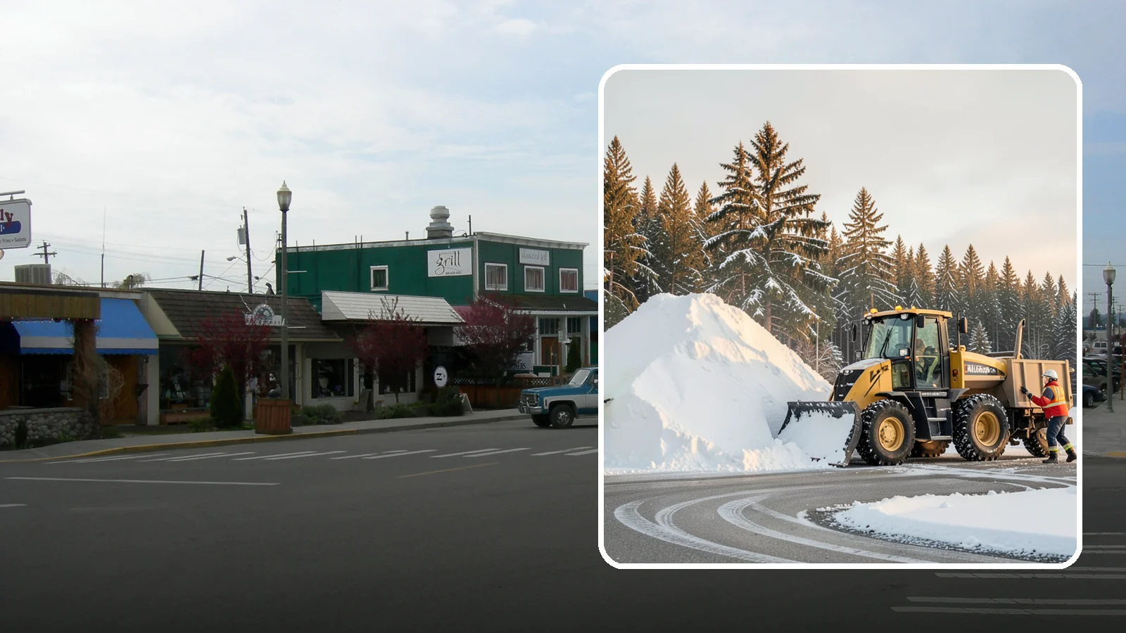 Snow Pile Management in Stanwood, Snohomish County, WA - We manage existing snow piles over the season so they never become a hazard or an obstruction.