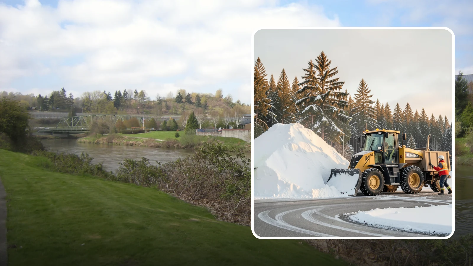 Snow Pile Management in Tukwila, King County, WA - We manage existing snow piles over the season so they never become a hazard or an obstruction.
