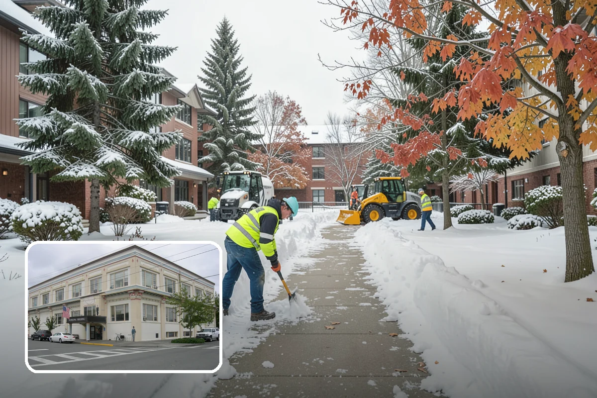 Snow Plowing in Anacortes, Skagit County, WA - Rapid clearing of large paved areas