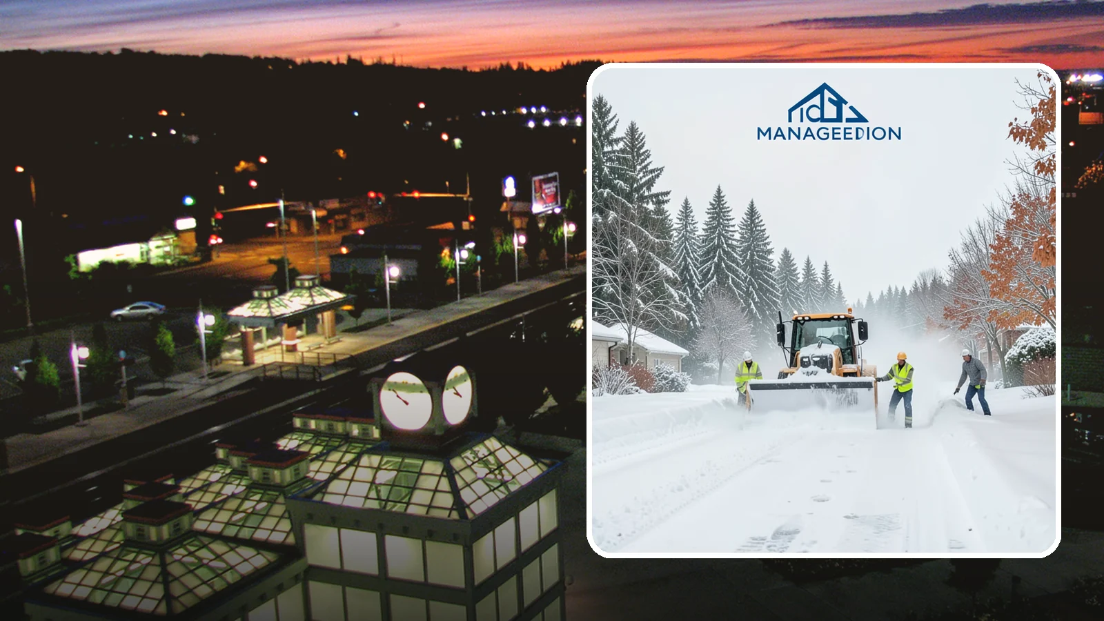 Snow Plowing in Auburn, King County, WA - Our truck-mounted snow plowing quickly clears driveways, lots, and access roads across Western Washington.