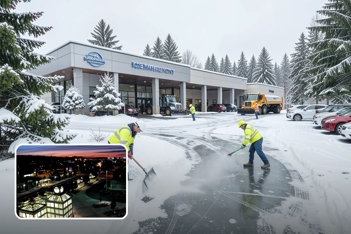 Snow Plowing in Auburn, King County, WA - Rapid clearing of large paved areas