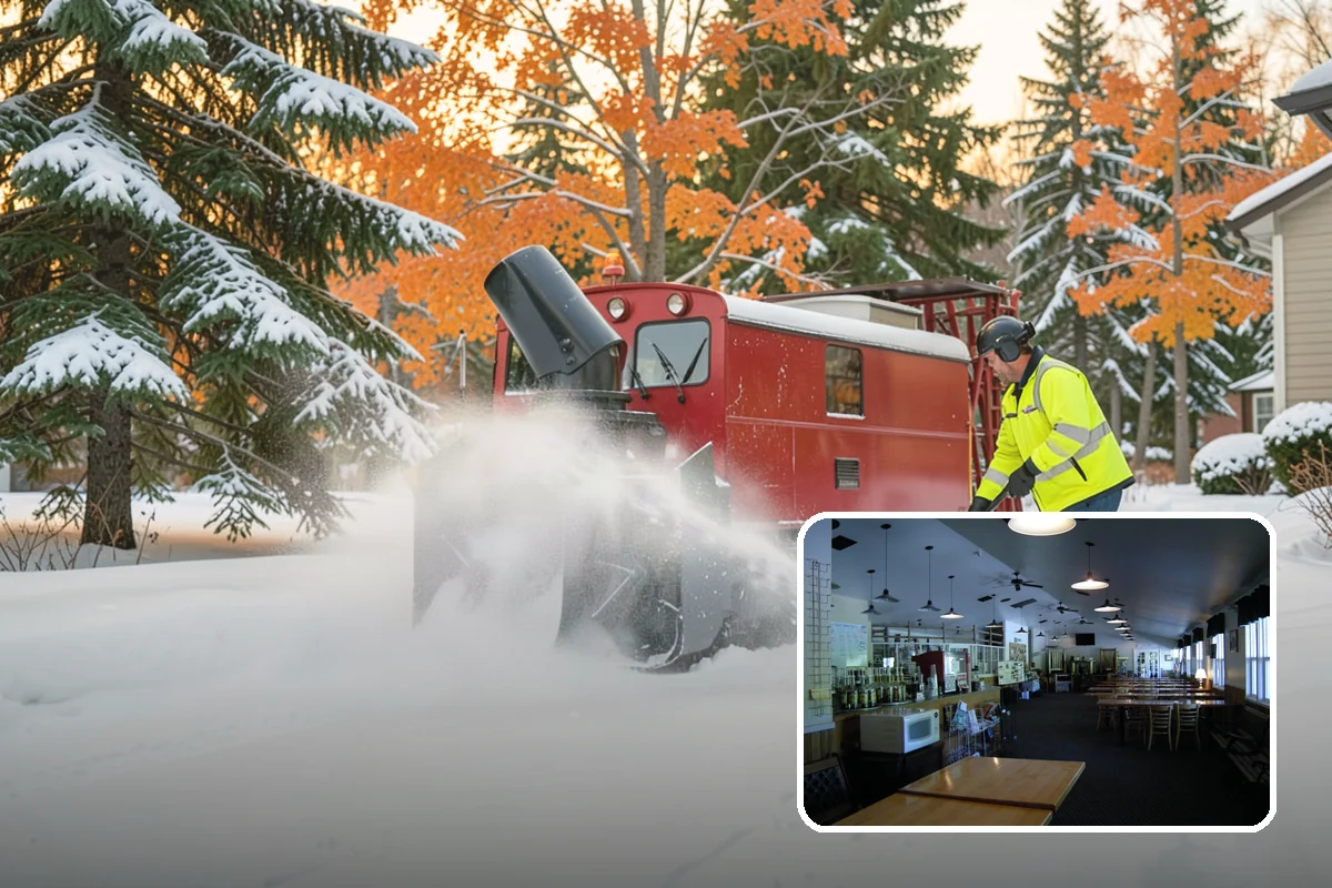 Snow Plowing in Black Diamond, King County, WA - Rapid clearing of large paved areas