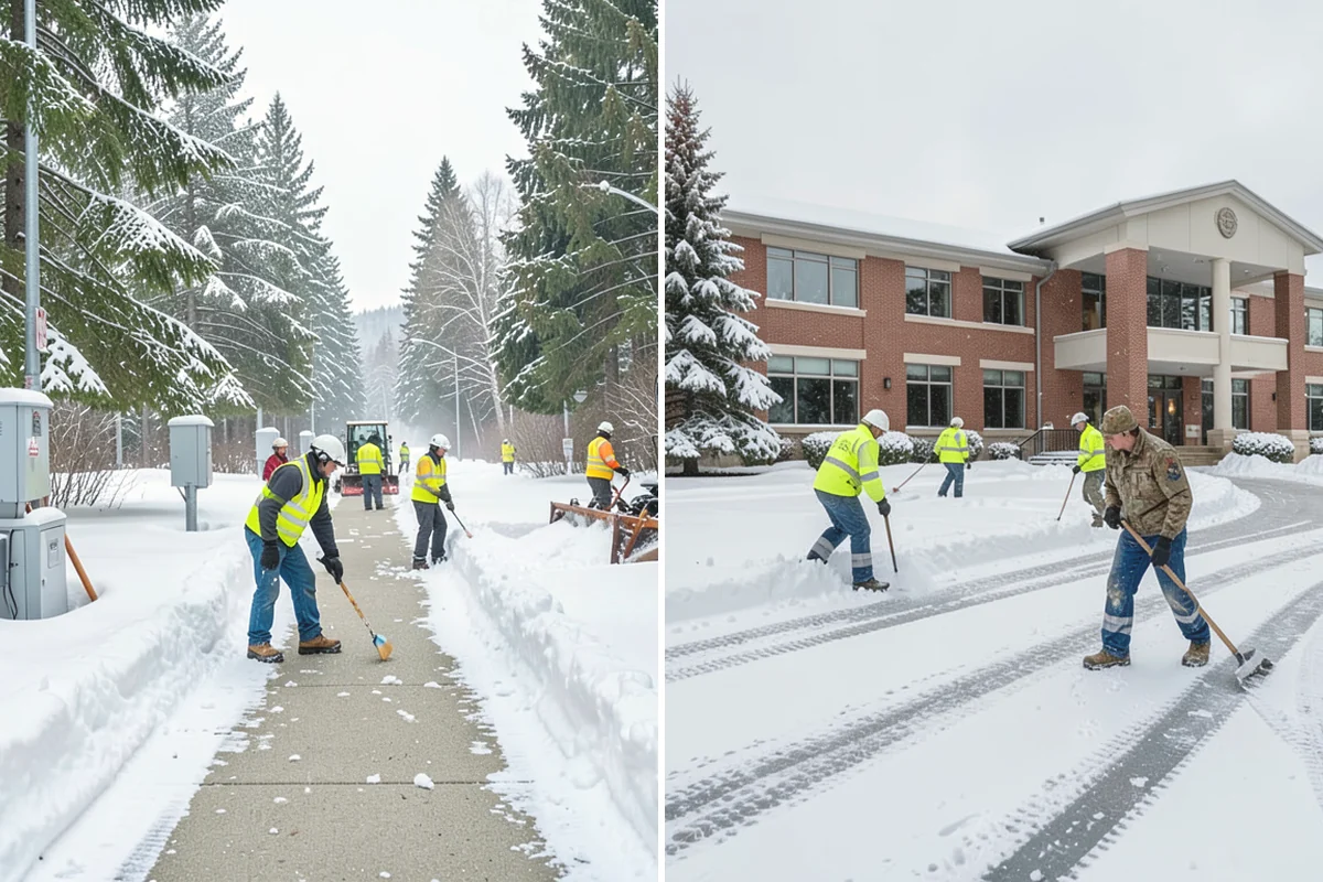 Snow Plowing in Black Diamond, King County, WA - Review the property and mark snow storage areas