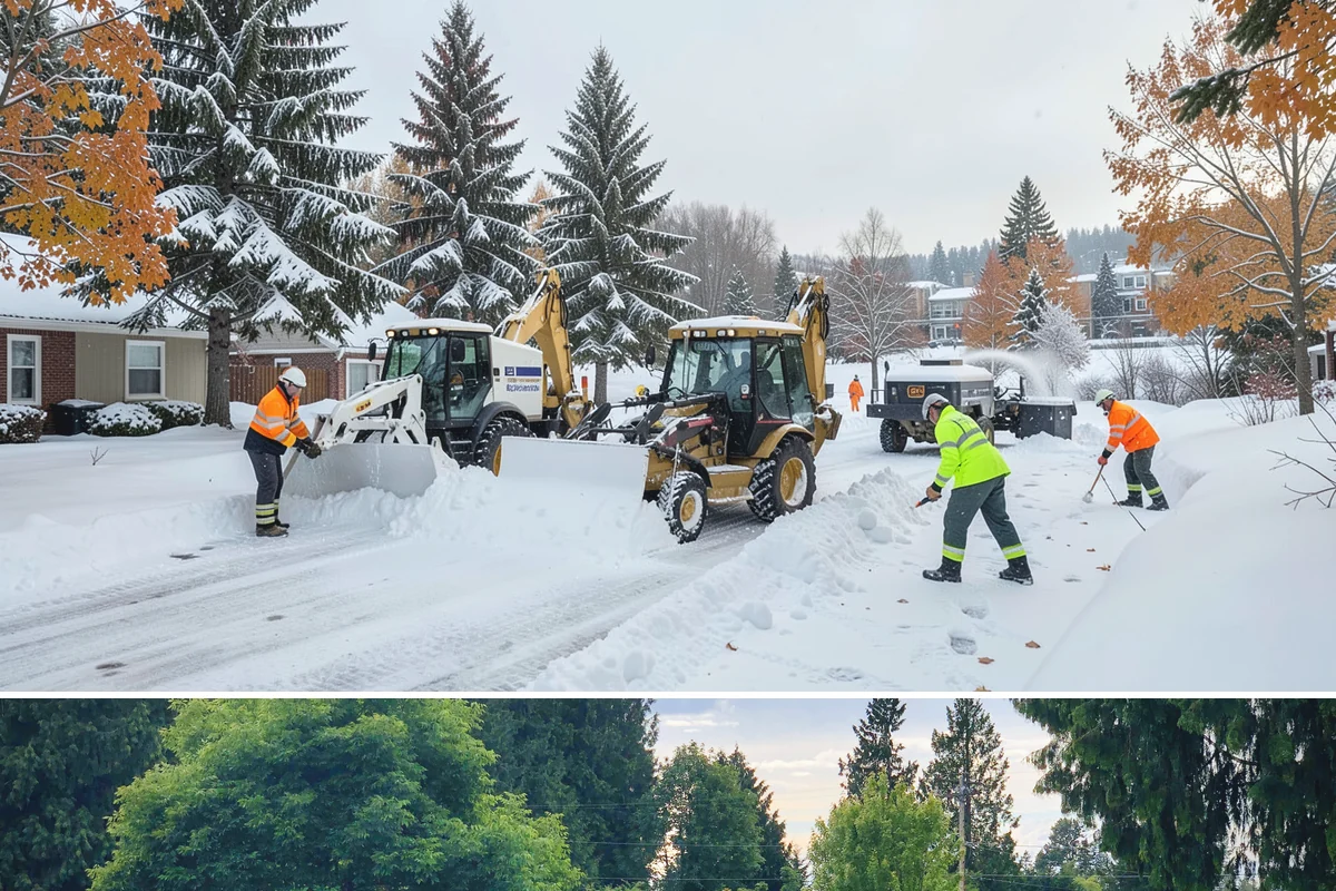 Snow Plowing in Bonney Lake, Pierce County, WA - Plowing runs from the first accumulating snow, typically late November, through the end of the season in February or March.