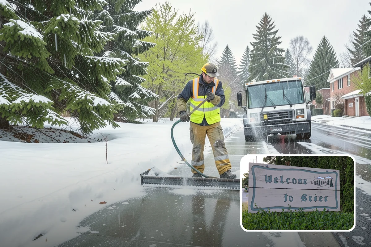 Snow Plowing in Brier, Snohomish County, WA - Rapid clearing of large paved areas
