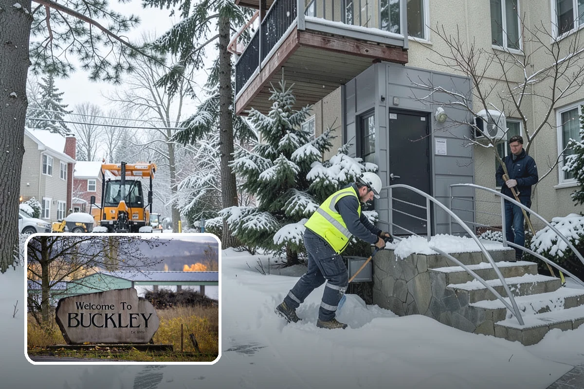 Snow Plowing in Buckley, Pierce County, WA - Rapid clearing of large paved areas
