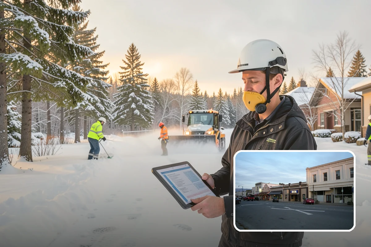Snow Plowing in Burlington, Skagit County, WA - Rapid clearing of large paved areas
