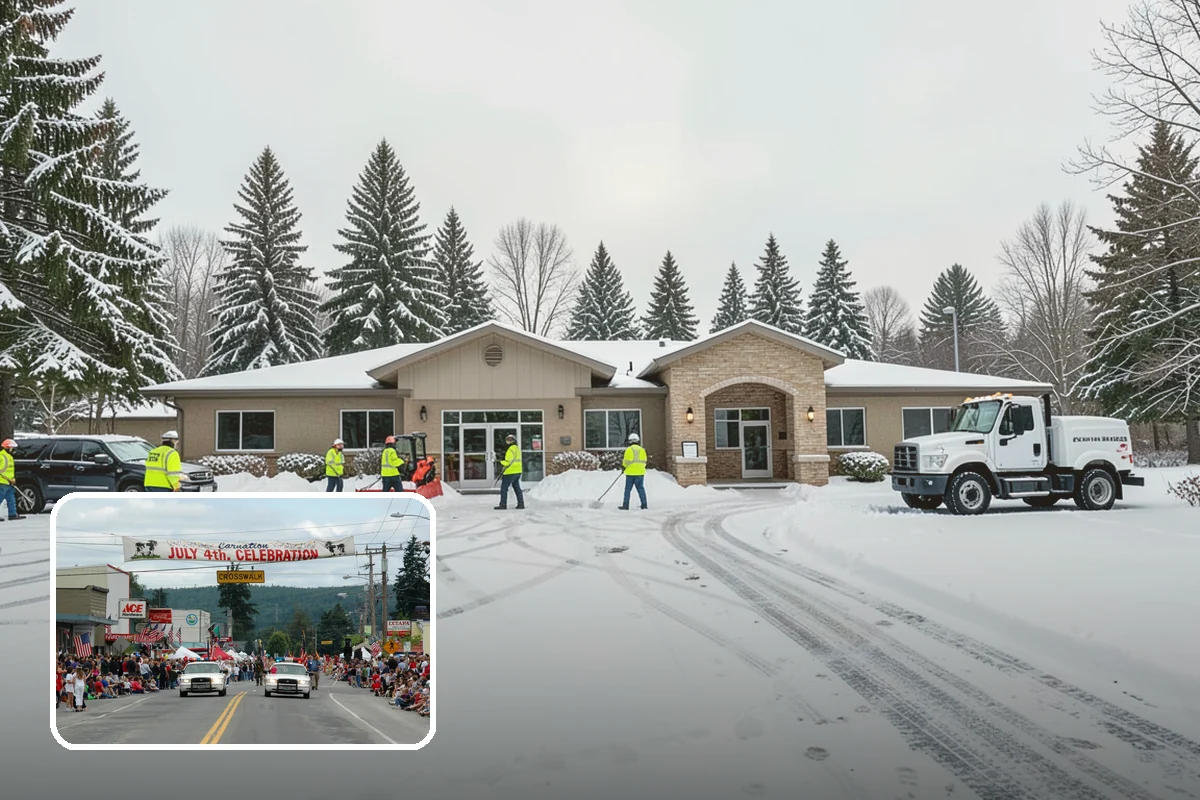 Snow Plowing in Carnation, King County, WA - Rapid clearing of large paved areas