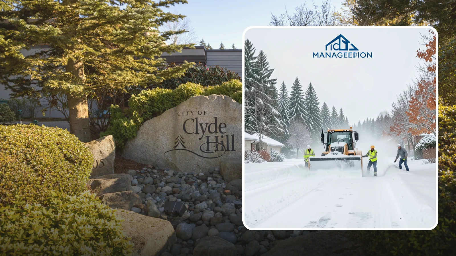 Snow Plowing in Clyde Hill, King County, WA - Our truck-mounted snow plowing quickly clears driveways, lots, and access roads across Western Washington.