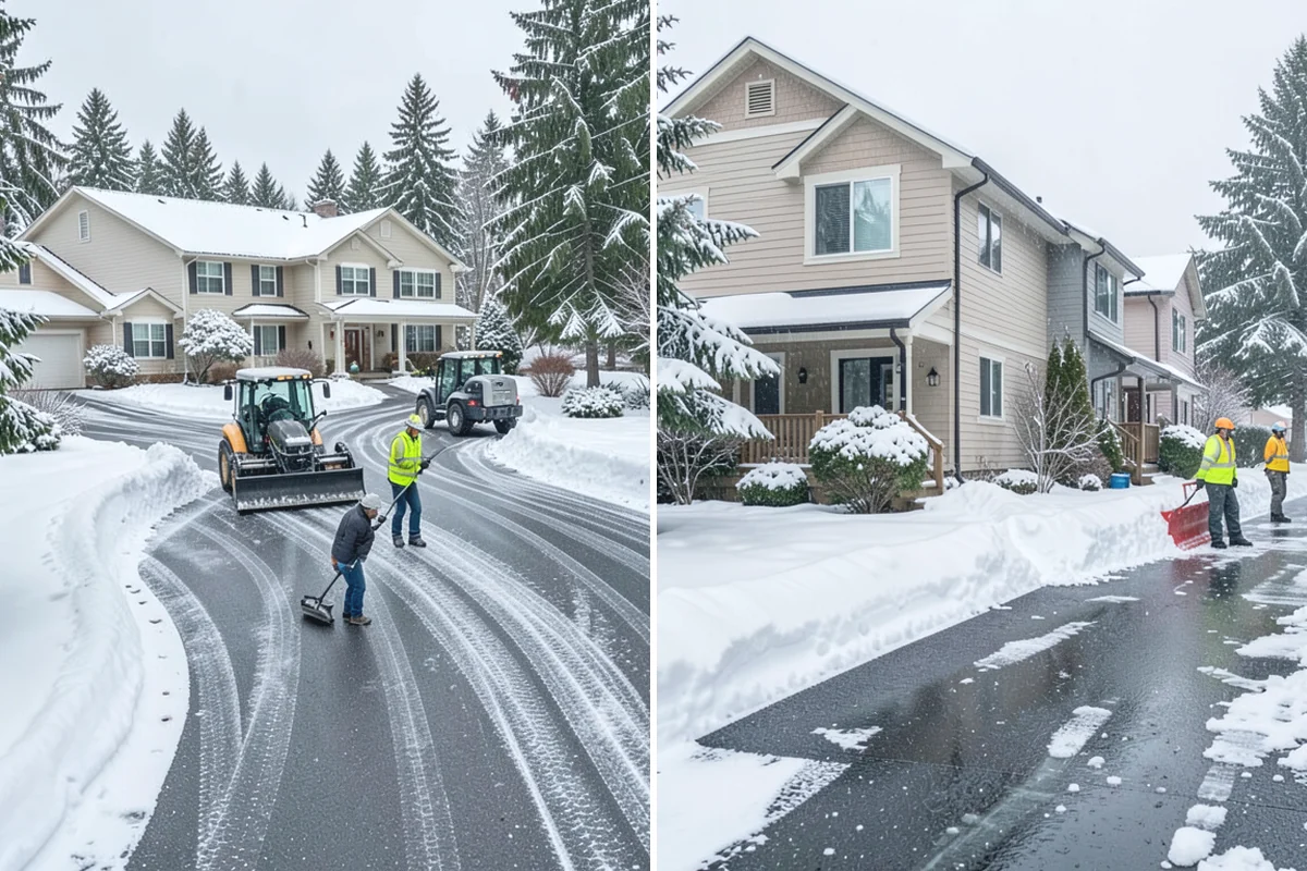 Snow Plowing in Coupeville, Island County, WA - Review the property and mark snow storage areas