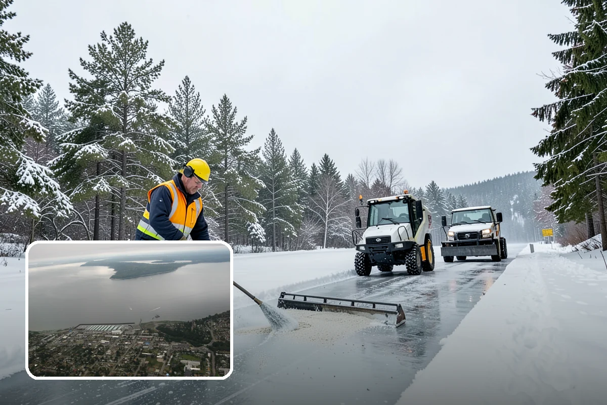 Snow Plowing in Des Moines, King County, WA - Rapid clearing of large paved areas